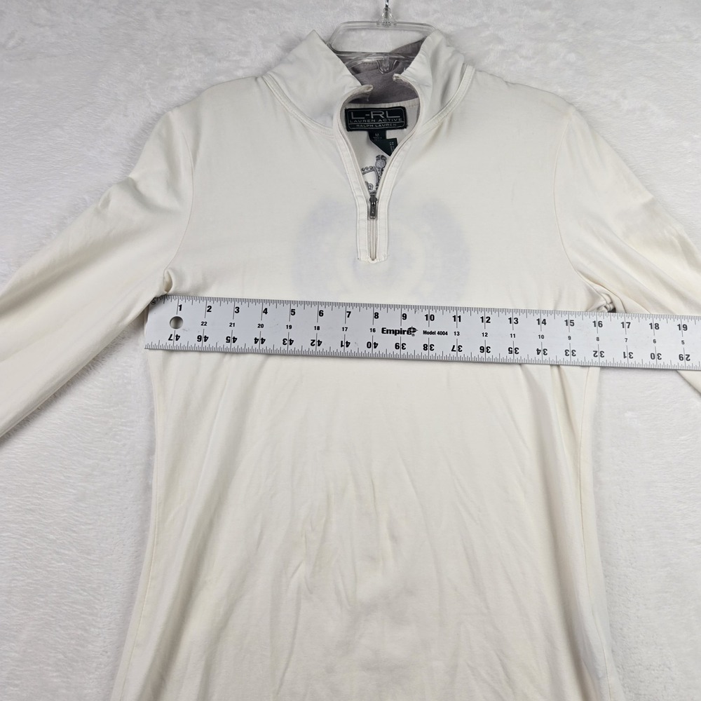 Lauren Active Ralph Lauren Women's Ivory1/4 Zip Sweater Size Medium‎ Logo - Picture 8 of 11